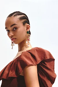 Robe épaules nues à volants