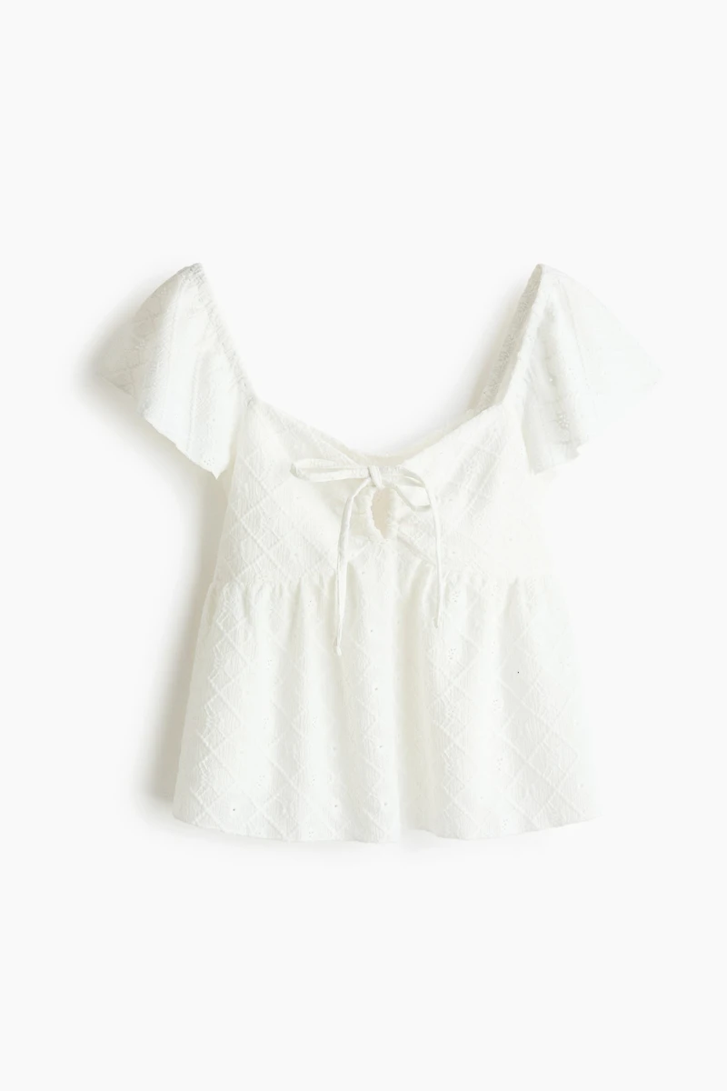 Blouse en jersey pointelle