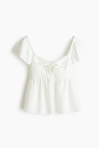 Blouse en jersey pointelle