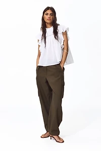 Frill-trimmed blouse