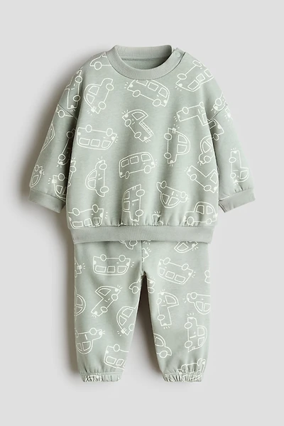 2-Piece Printed Sweatshirt and Joggers Set