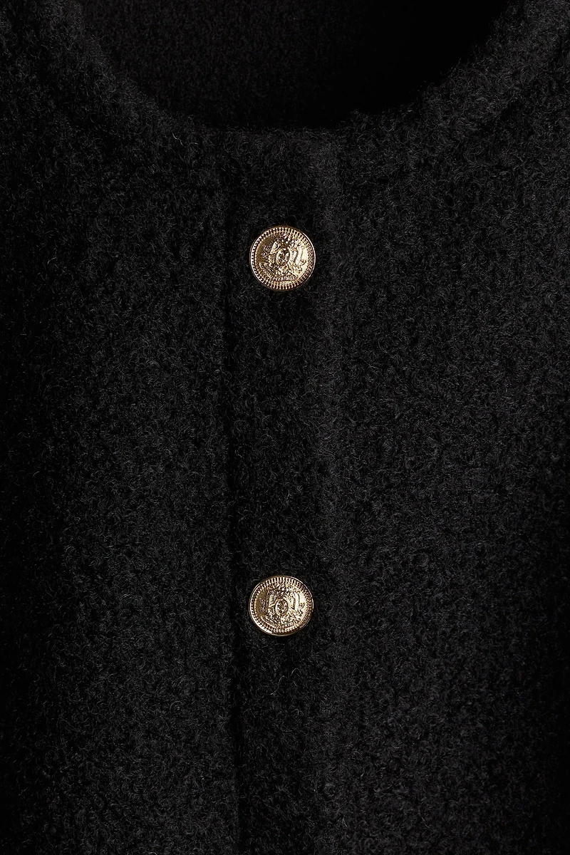 Bouclé-Weave Cardigan
