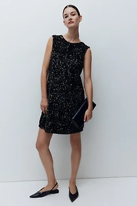 MAMA Bow-Detail Sequined Dress