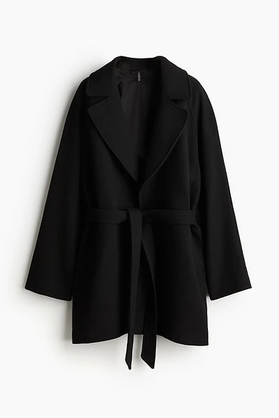 Tie-Belt Felted Coat