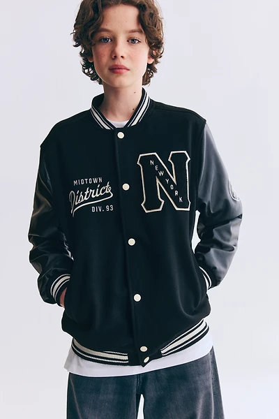 Appliquéd Baseball Jacket