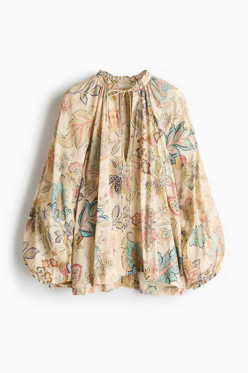 Oversized Cotton-Blend Blouse