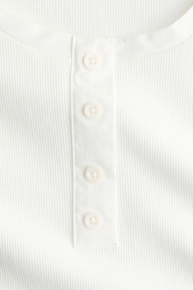 Haut en coton côtelé