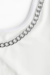Chain-Detail Long-Sleeved Top