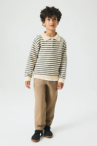 Half-Zip Brushed Polo Sweater