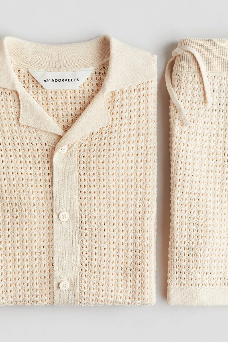 2-piece Pointelle-Knit Cotton Set