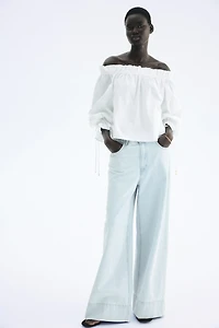 Off-the-Shoulder Poplin Blouse