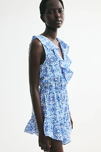 Combi-short à volant en viscose mélangée