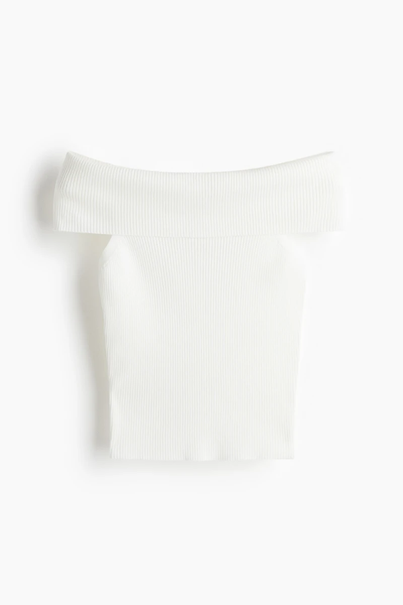 Rib-Knit Off-the-Shoulder Top