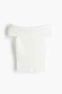 Rib-Knit Off-the-Shoulder Top