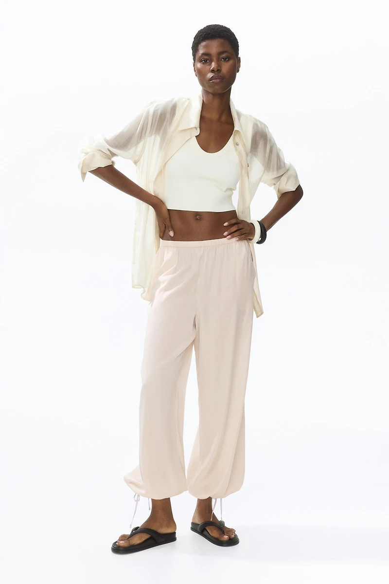 Drawstring-Detail Balloon-Leg Pants
