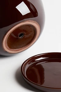 Pot de fleurs en terre cuite avec soucoupe