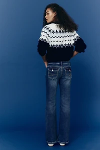 Jean taille basse évasé