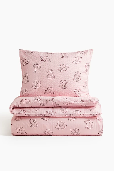Patterned Seersucker Duvet Cover Set