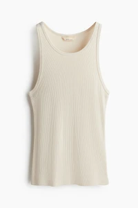 Camisole côtelé en soie mélangée