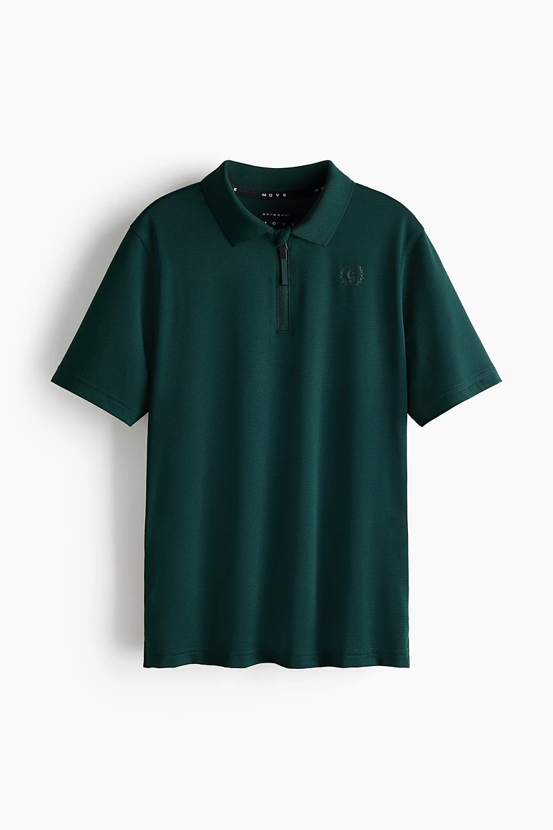 Regular-Fit Half-Zip Sports Polo Shirt
