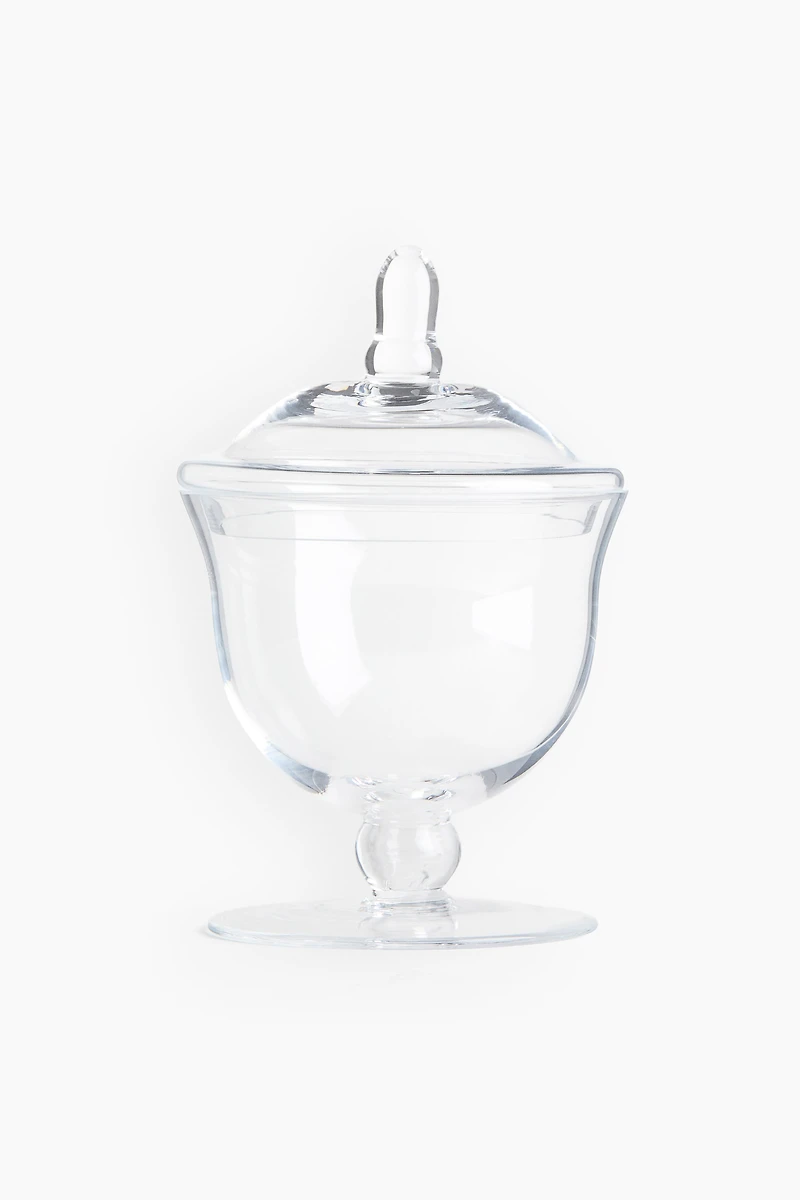 Footed Glass Jar