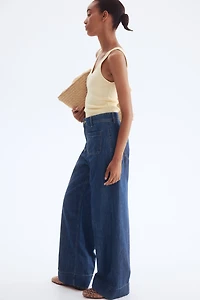 Jean large taille haute