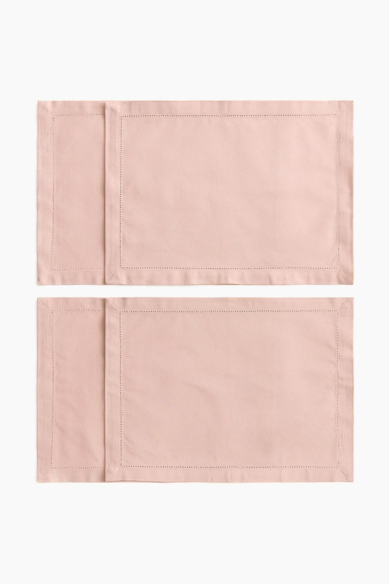 Lot de 4 napperons en coton