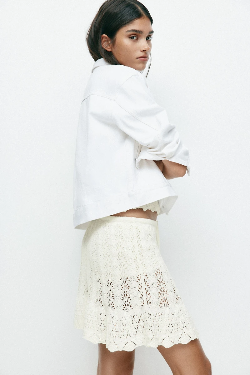 Jupe en tricot pointelle