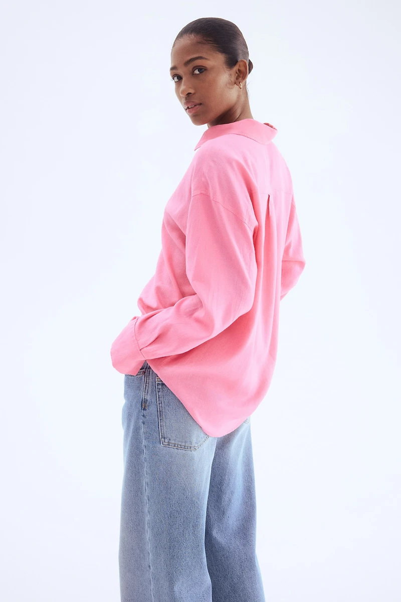 Oversized Linen-Blend Shirt
