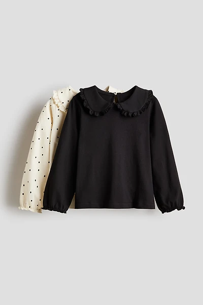 Lot de 2 hauts en coton avec col