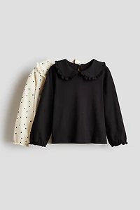 Lot de 2 hauts en coton avec col