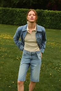 Short Bermuda en denim avec ceinture