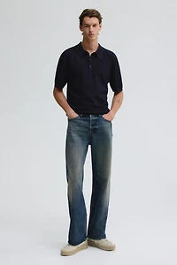 Slim-Fit Textured-Knit Polo Shirt