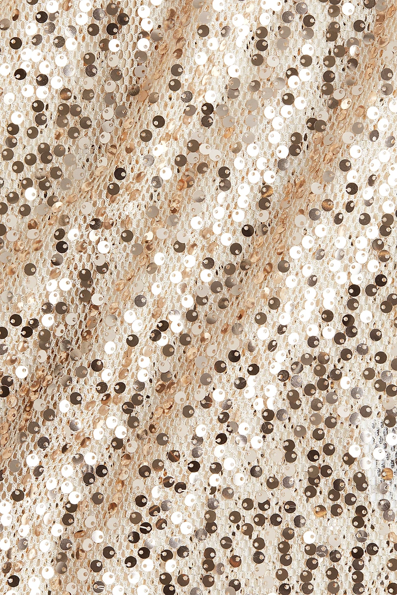 Sequined Mock Turtleneck Top
