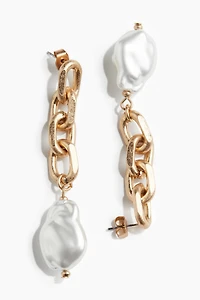 Bead-Detail Pendant Earrings