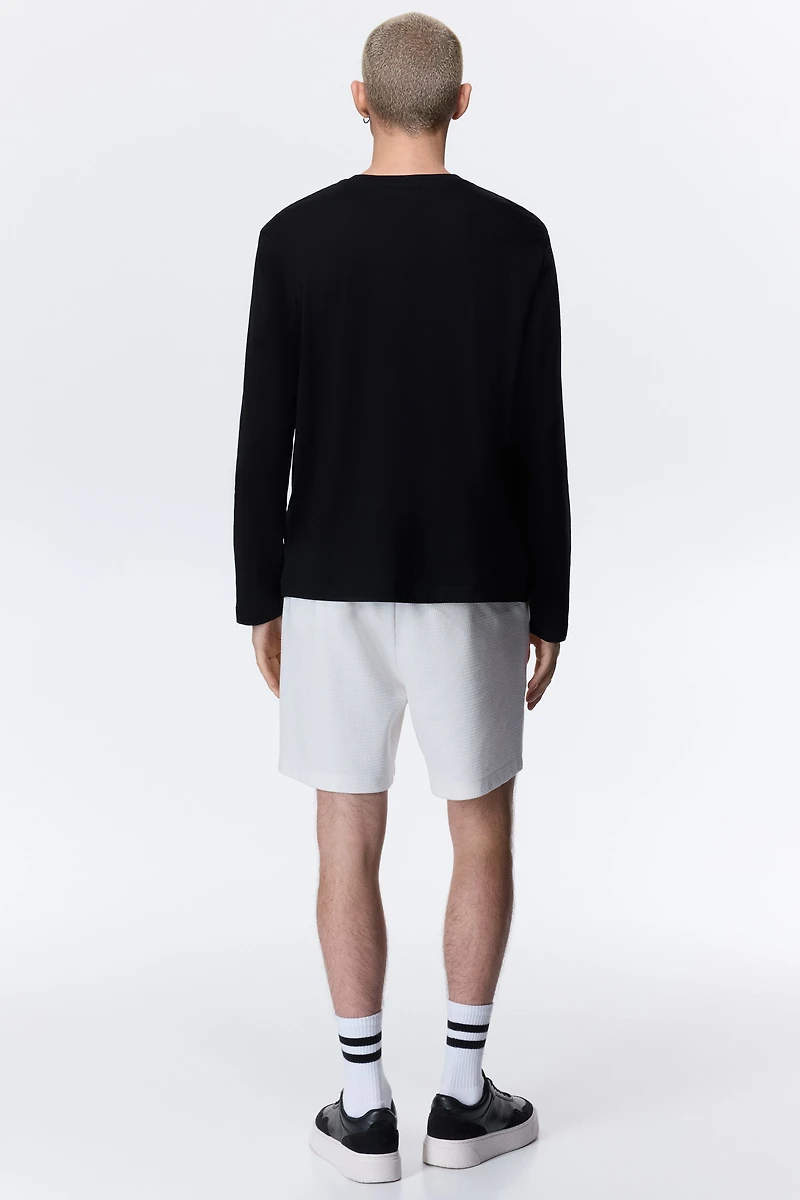 Textured jersey shorts