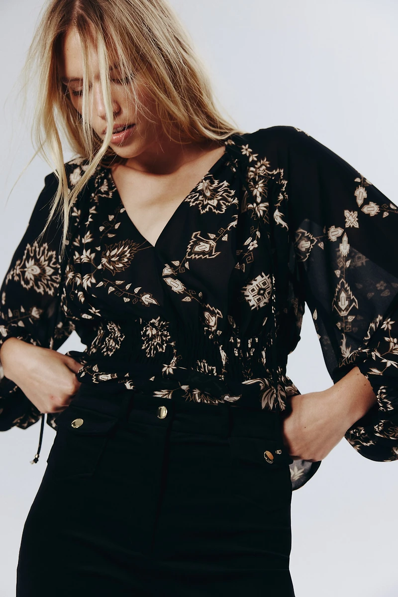 Pantalon évasé en velours