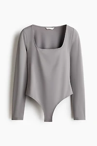 Long-Sleeved Thong Bodysuit
