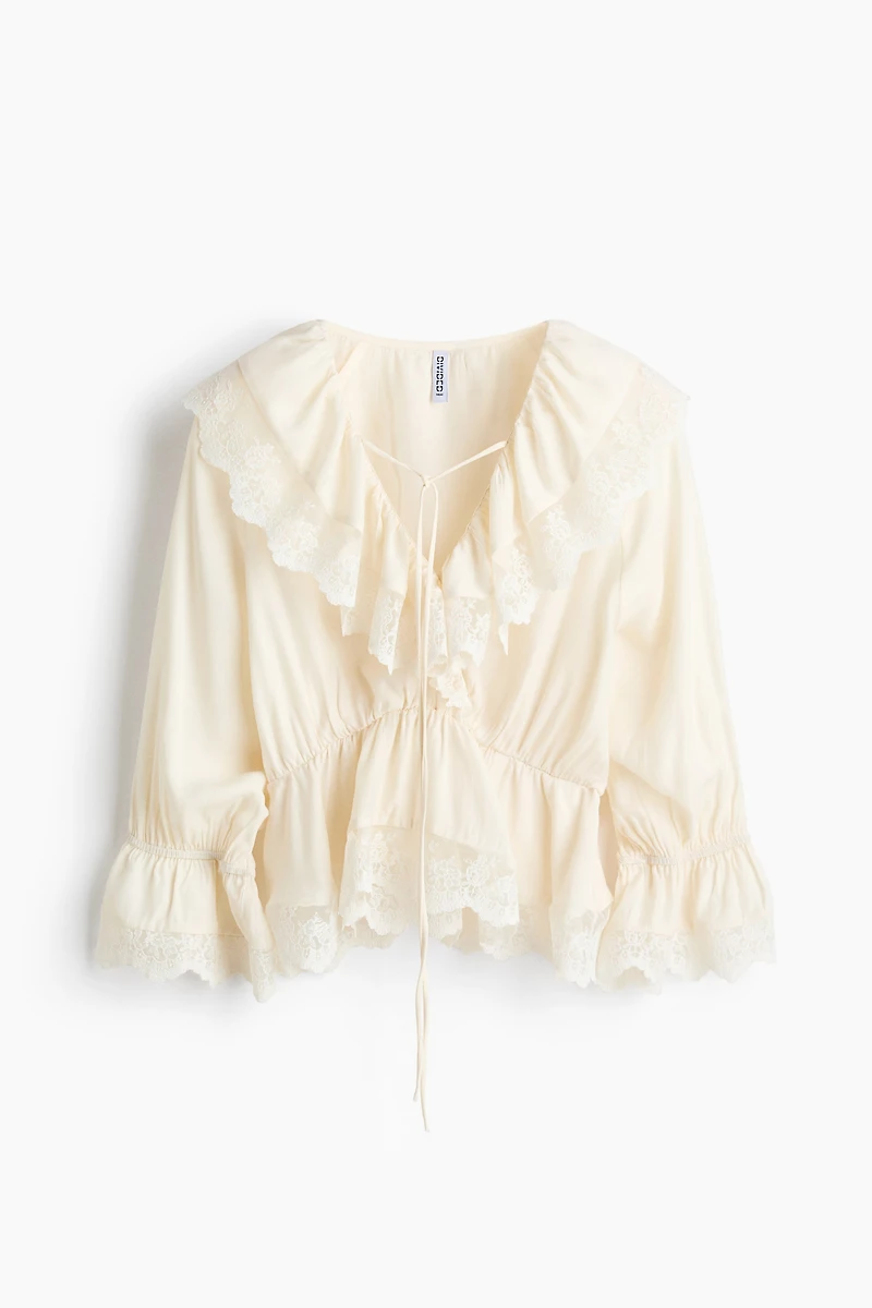 Flounced Peplum Blouse