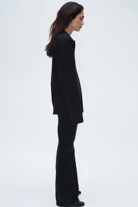 Long-Sleeved Cotton Polo Shirt