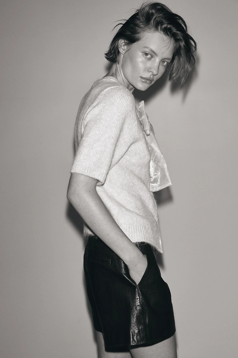 Bow-Detail Knit Cardigan