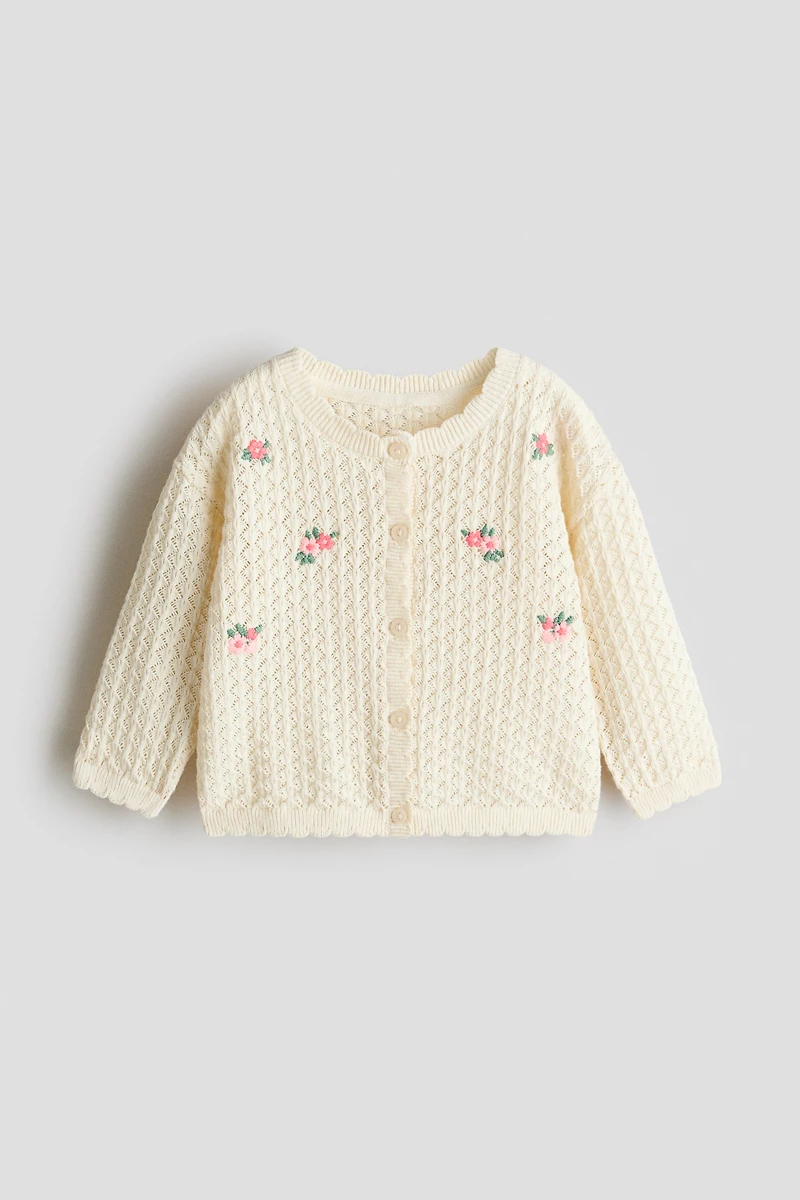 Pointelle-Knit Cardigan