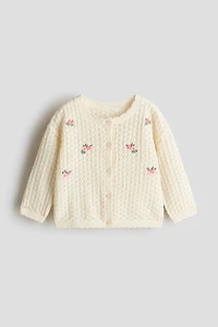 Pointelle-Knit Cardigan