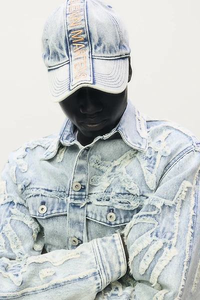 Motif-Detail Denim Cap