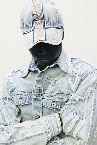 Motif-Detail Denim Cap