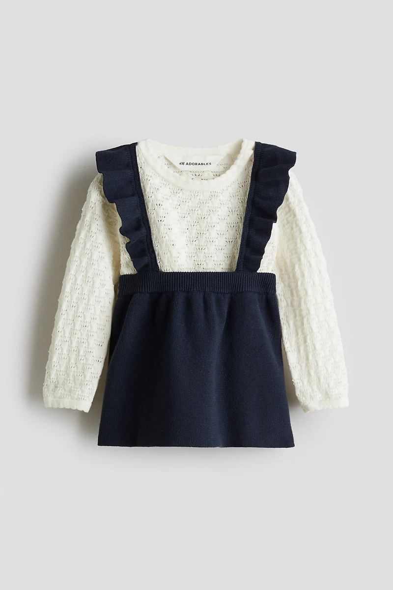 2-Piece Cotton-Knit Top and Skirt Set