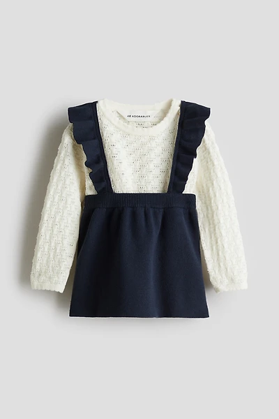2-Piece Cotton-Knit Top and Skirt Set