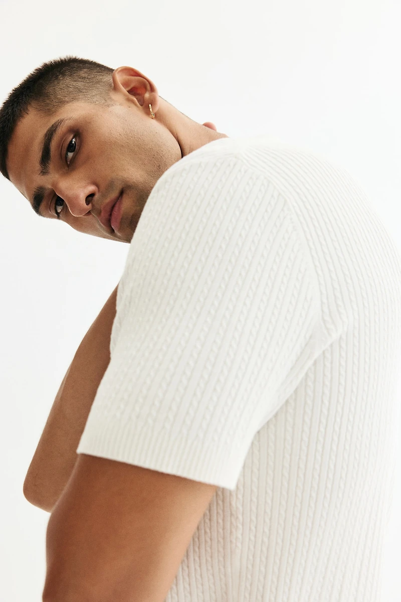 Polo classique en tricot torsadé