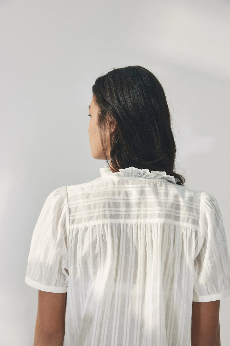 Blouse volantée en coton