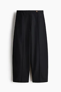 Linen-Blend Barrel-Leg Pants